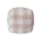 Hello Honey® 18" Blush & Cream Plaid Cotton Tufted Pouf
